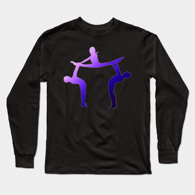 A women’s trio doing standing pancake Long Sleeve T-Shirt by artsyreader